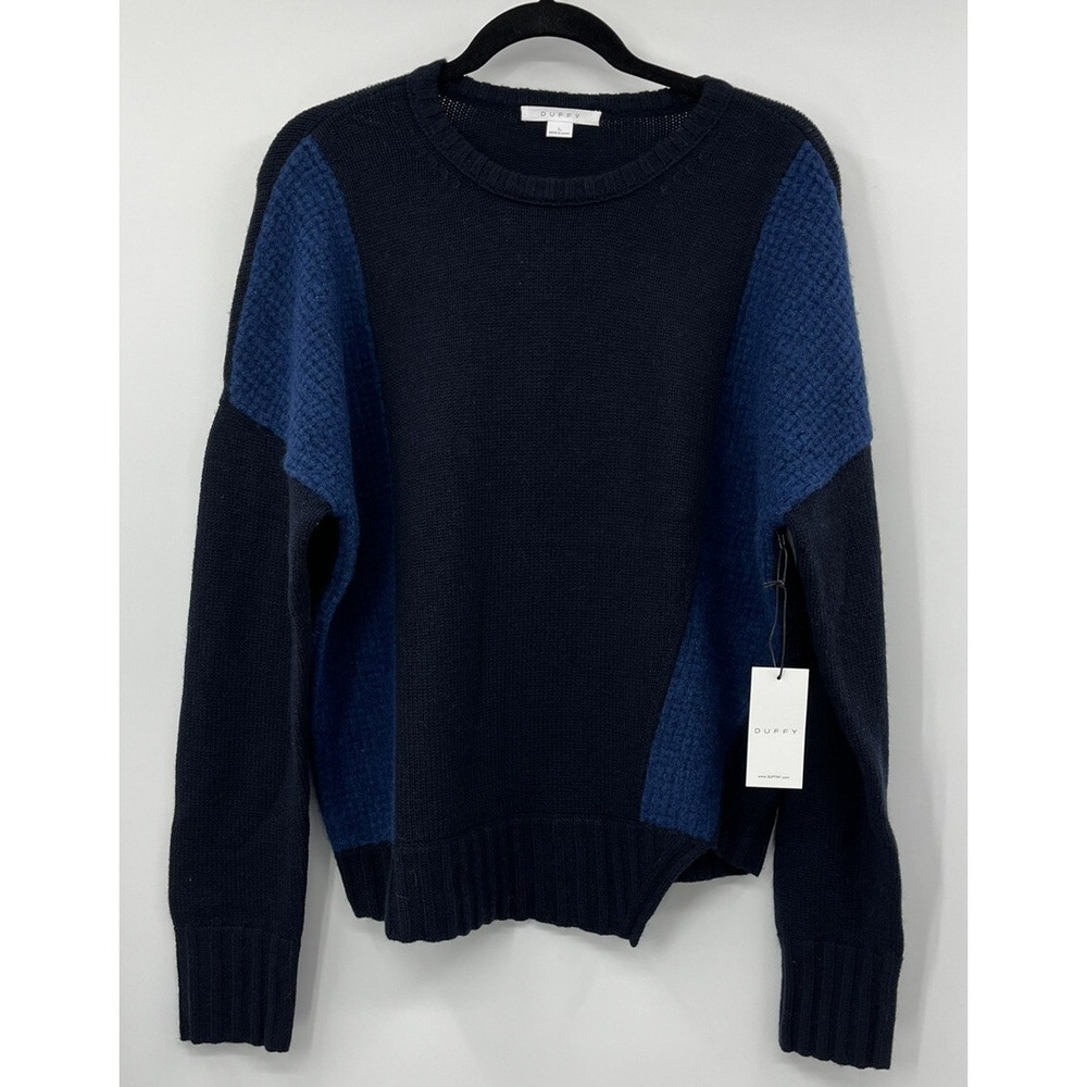 NWT Duffy Wool Yak Cashmere Blend Sweater Size Large Boat Neck Long Sleeve